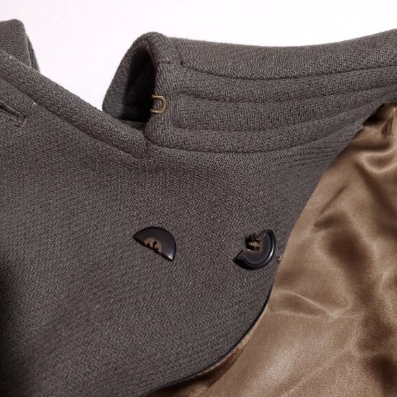 J. Crew Stadium Cloth Nello Gori Olive Green Double Breasted Pea Coat Size 4 - Picture 6 of 14